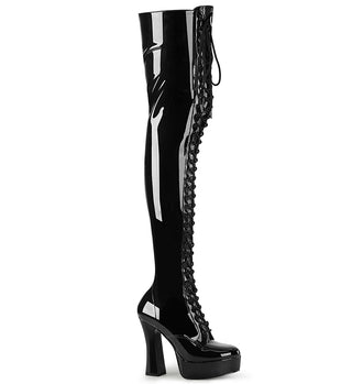 Electra-3023 Chunky Heel Platform Thigh High Boots