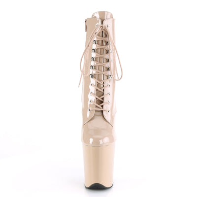 Pleaser Flamingo-1020 Nude Pole Boots Front View
