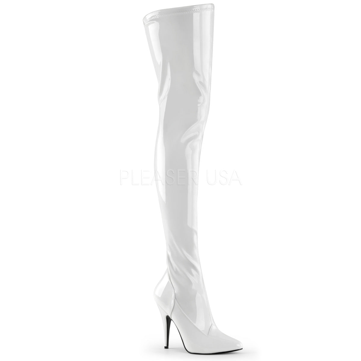 white thigh high boots pleaser seduce-3000