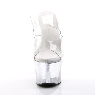 Sky-302 Clear Dual Band Platform Sandals