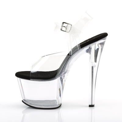pleaser sky-308 clear black sandals