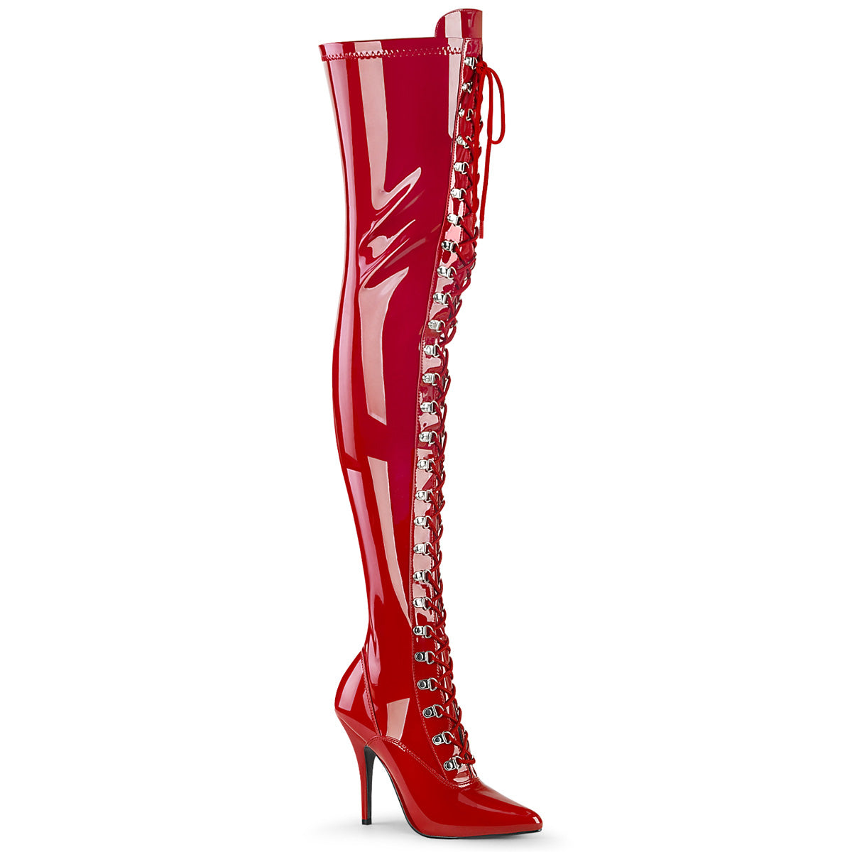Pleaser seduce-3024 red thigh high boots