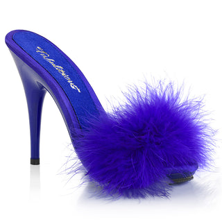 Poise-501F Blue Marabou Slides
