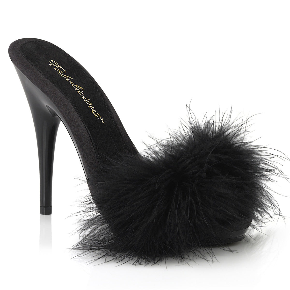 Sexy Marabou Black Slides