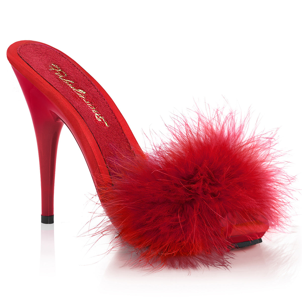 Sexy Marabou Baby Red Slides