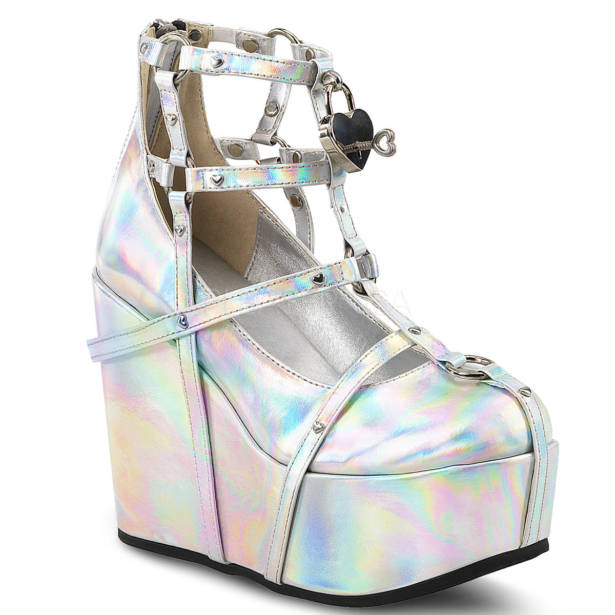 Witch Cage Wedge Hologram Boots