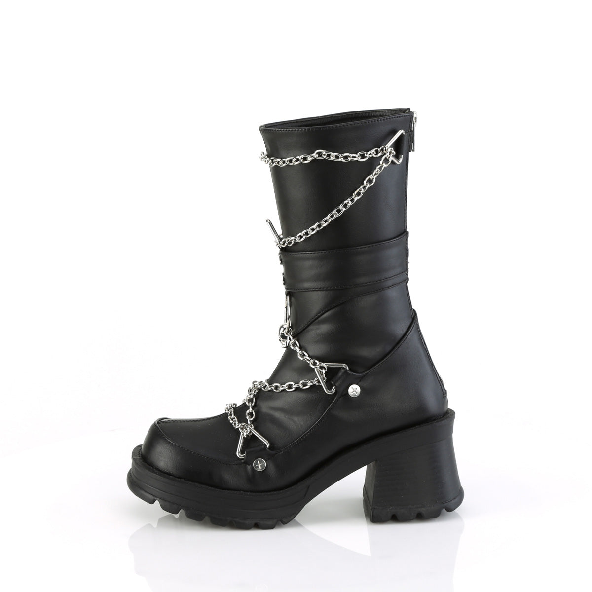 Chain My Punk Black Boots (Demonia Bratty-120)