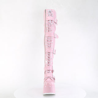 Punk Thigh High Boots - Camel-305 Pink