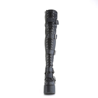 Punk Thigh High Boots - Demonia Camel-305