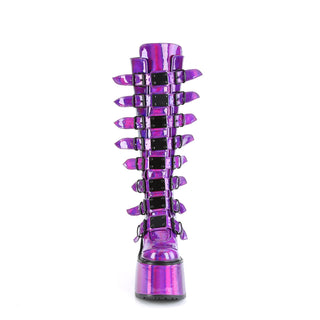 purple holographic platform boots demonia swing-815