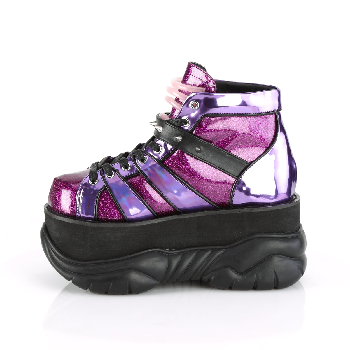 Purple Punk Platform Boots - Demonia Neptune-100