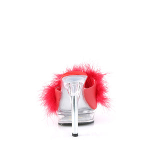 red fur mules - Majesty-501f-8
