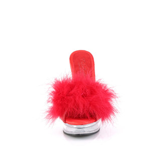 red fur slippers majesty-501f-8