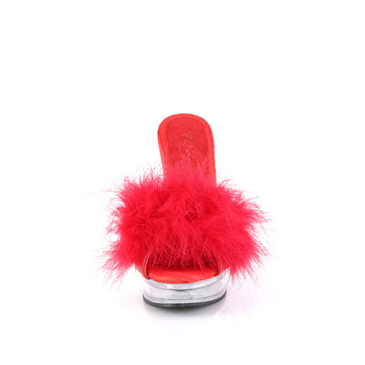 red fur slippers majesty-501f-8