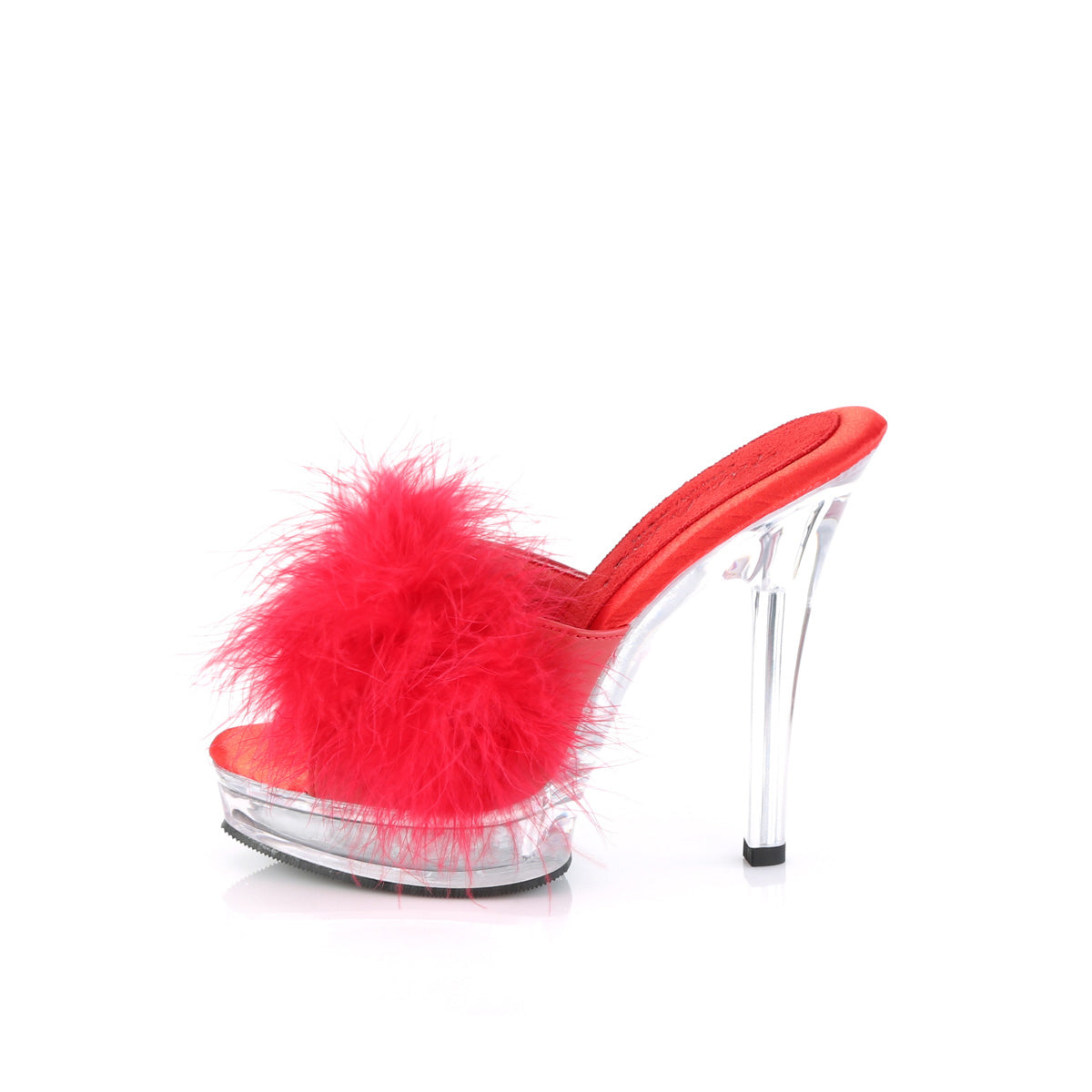red marabou slippers - Majesty-501f-8