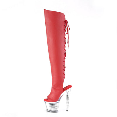 red platform thigh high boots - Pleaser Spectator-3019
