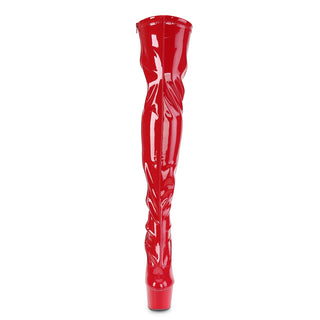 Red Platform Thigh High Boots - Pleaser Adore-3000