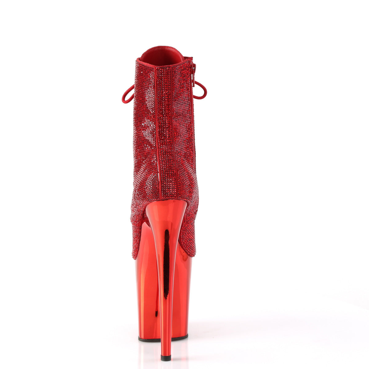 Red Rhinestone Pole Dancer Boots - Flamingo-1020chrs