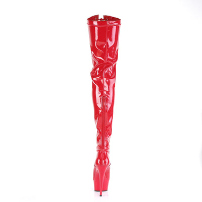 Red Twon Tones Thigh High Boots - Pleaser Delight-3027