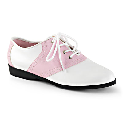 Flat Saddle Shoes Pink White