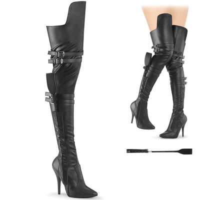 Yes Mistress! Matte Thigh High Boots with 18 inches Whip