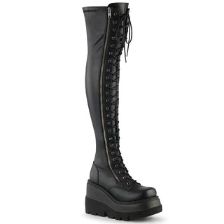 Shaker-374 Black Matte CyberPunk Platform Boots