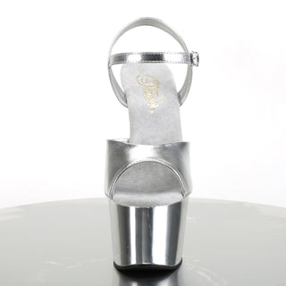 Silver Platform Heels - Pleaser Adore-709