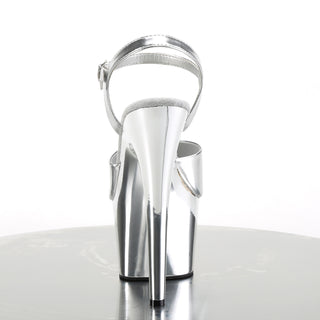 Silver Stripper Heels Pleaser Adore-709