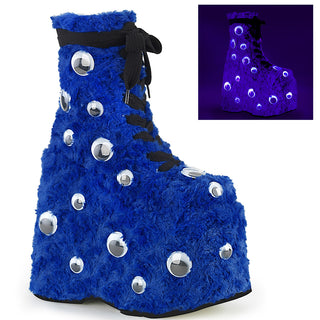 Googly Eyes Fur Boots Blue