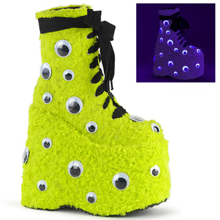Googly Eyes Fur Boots Yellow