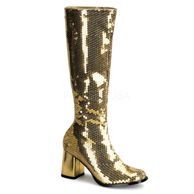 Gold Sequins Boots