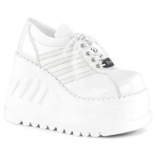 Demonia Stomp-08 Wedge Platform Sneakers White