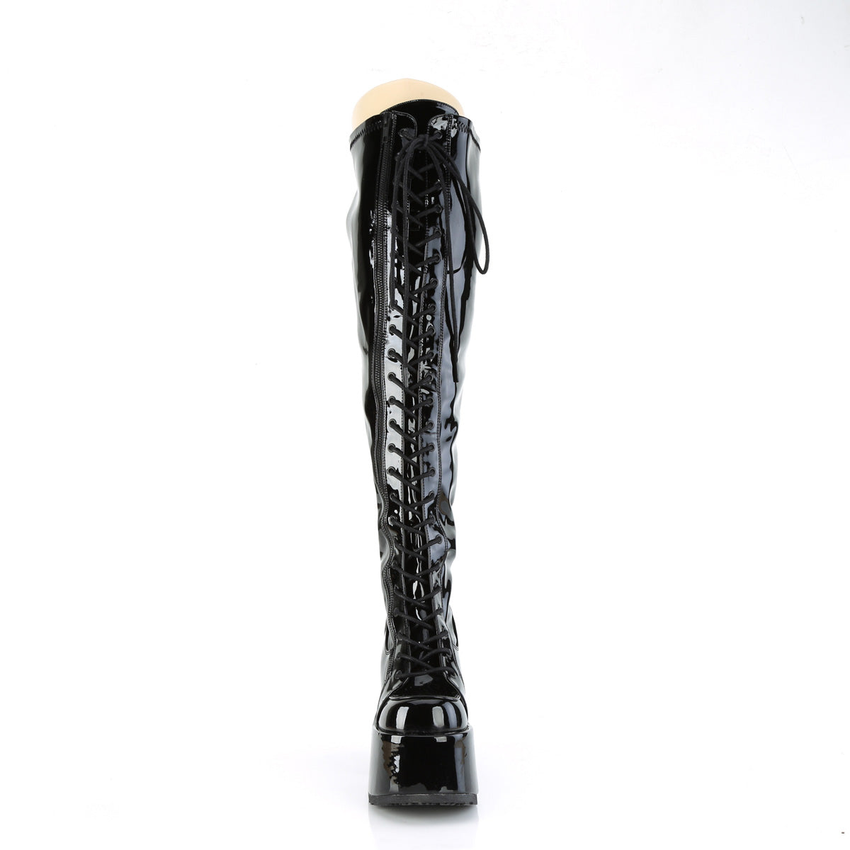 thigh high boots black pa - Demonia Camel-300wc