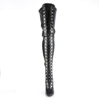 Seduce-3024 Black Matte D-Ring Thigh High Boots
