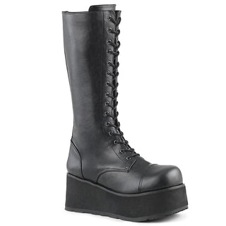 Trashville-502 Black Platform Boots (Unisex)