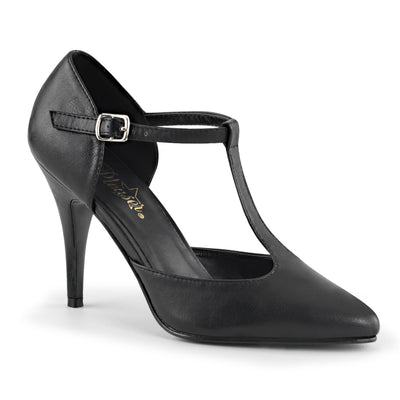 T-Strap D'Orsay Black PU Heels