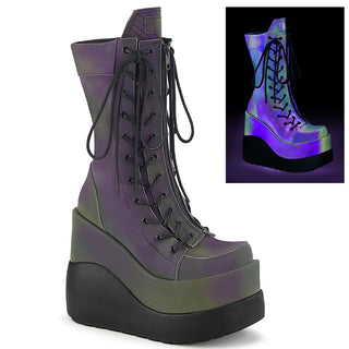 Void Green Wedge Platform Boots