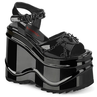 Chain My Heart Platform Sandals Black PA