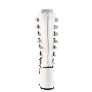 White Gothic Boots - Demonia Swing-815