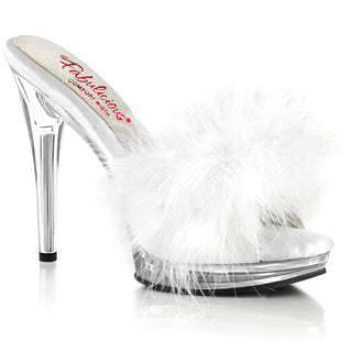 White Marabou Sandals Glory-501f-8