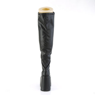 wide calf platform long boots - Demonia Camel-300wc