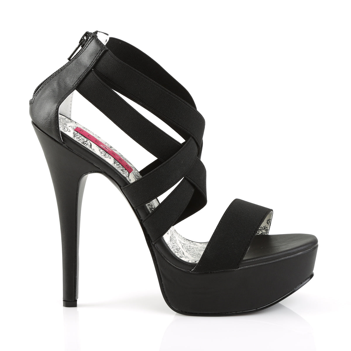 A New Day Ema 8W Wide Width Block High Heels Strappy Black Sandals | eBay