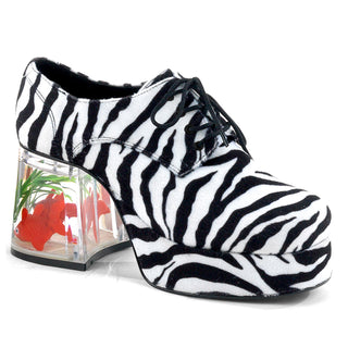 zebra design men's platform heels