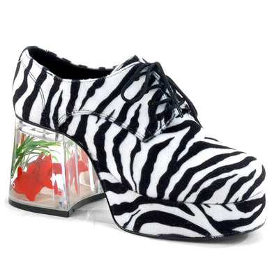 zebra design men's platform heels